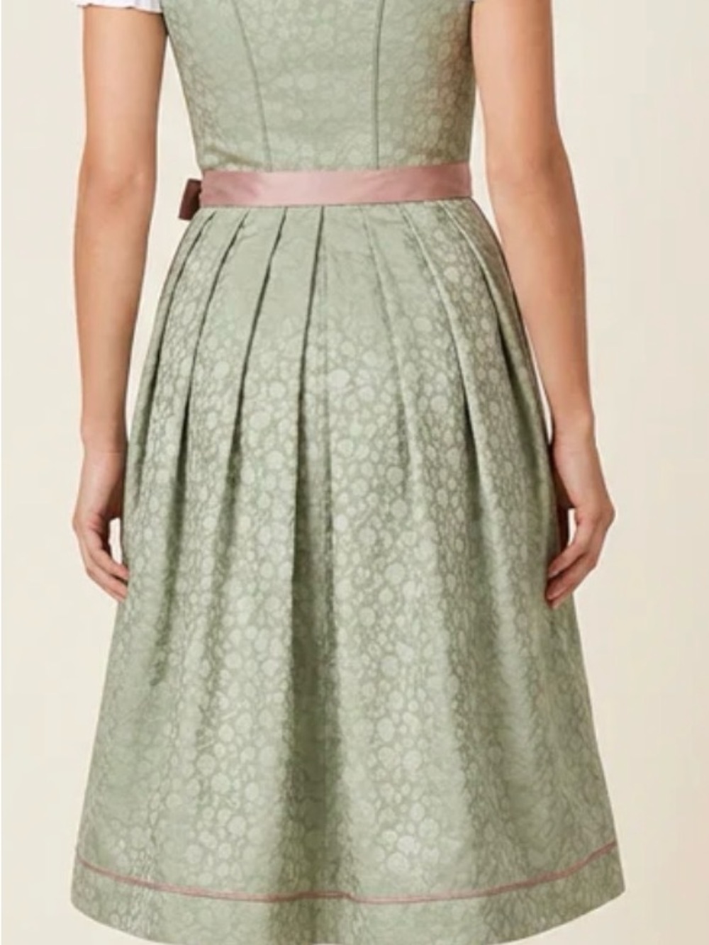 NWT Krüger Madl Sage Green Midi Dirndl with Pearl Embellished Apron - Picture 4 of 14